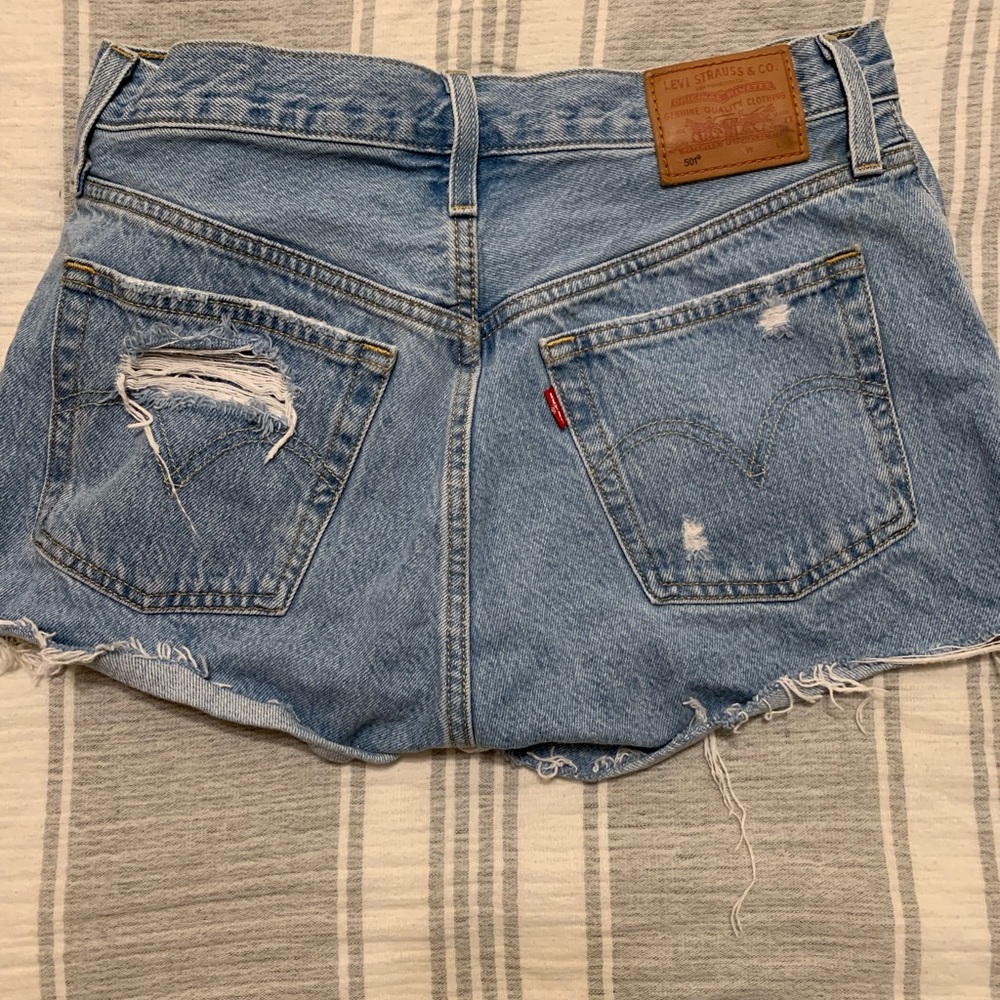 Levi’s distressed denim shorts